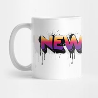 New York City Graffiti Style Typography Art Design Mug